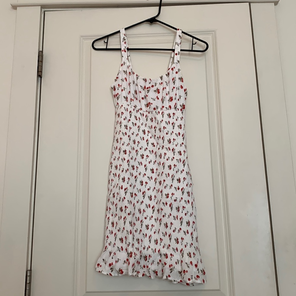 Xsmall, short dress, white with cherries.